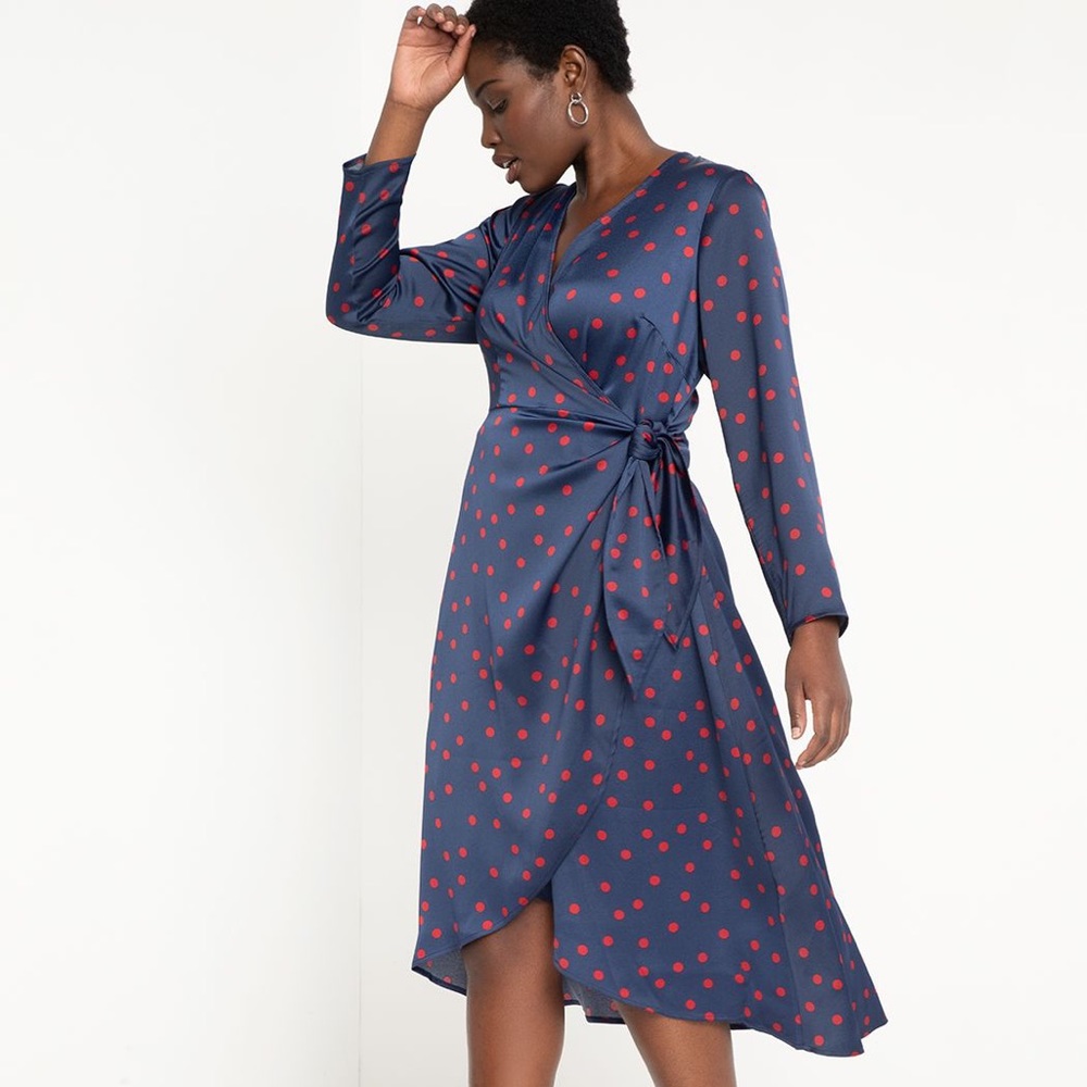 Eloquii Wrap Tulip Hem Dress